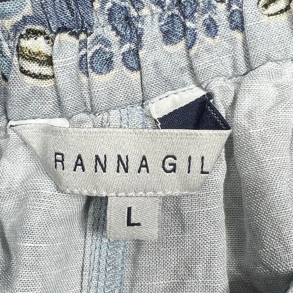 Ranna Gill Shorts Large Floral Multicolor Pull On Linen Blend Floral Pockets - Picture 11 of 13